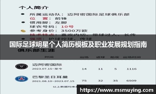 国际足球明星个人简历模板及职业发展规划指南